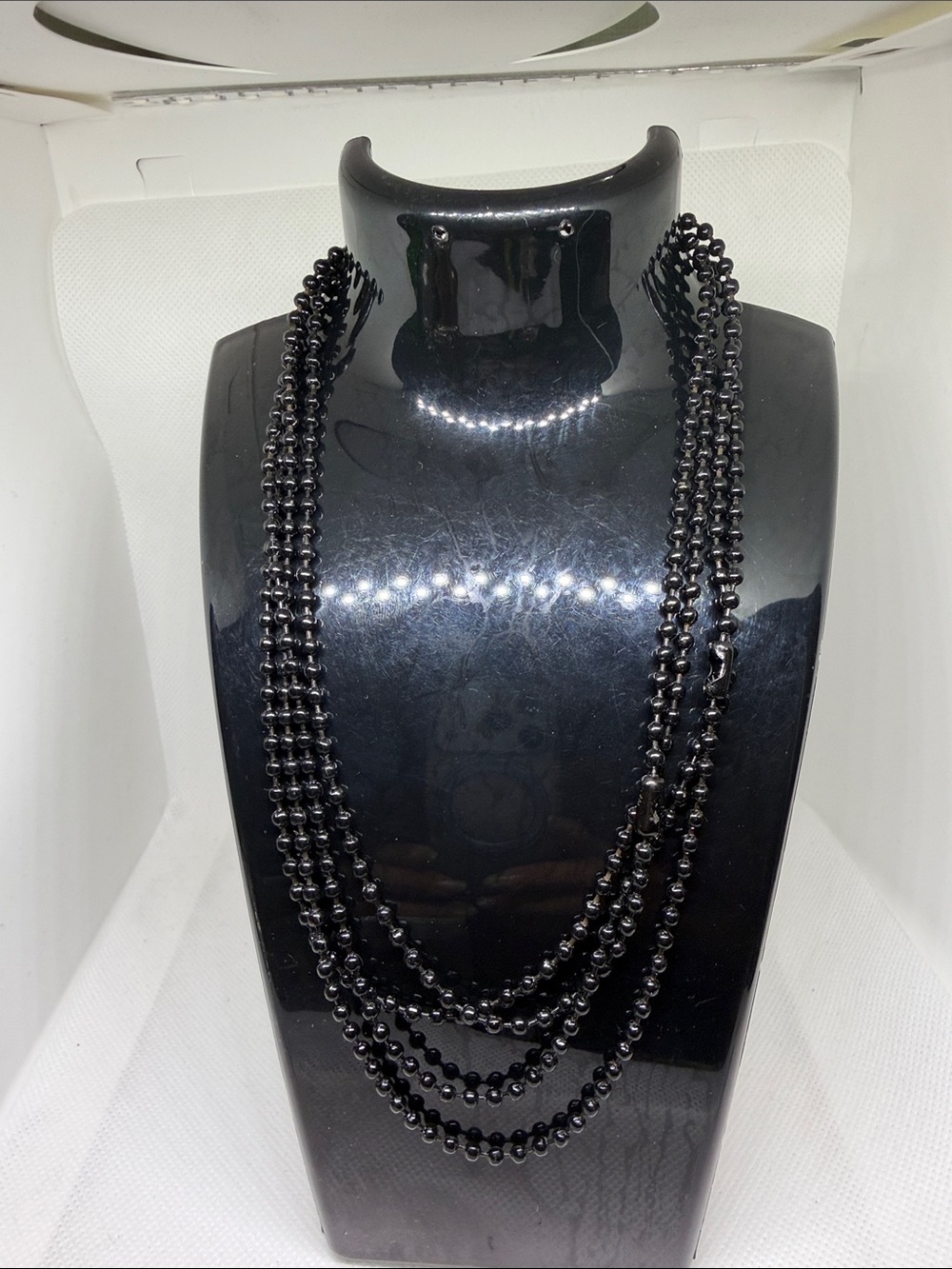 Multi-Strand Black Beaded Necklace - Women Jewelry